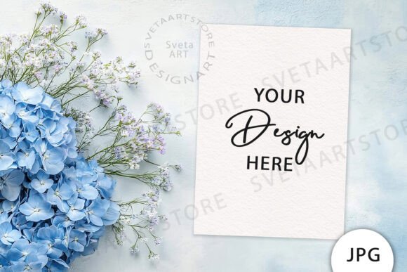 Blue Hydrangea Flowers Mockup JPG: A Stylish Design Asset