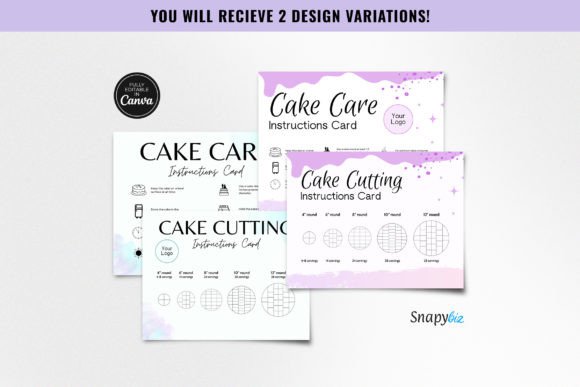 Editable Cake Care Cutting Guide Template for Professionals