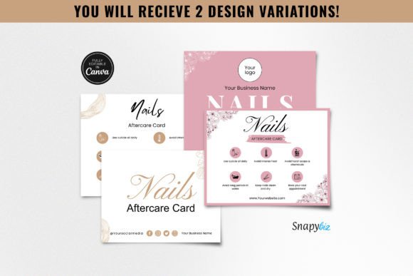 Editable Nails Aftercare Cards Canva Template: Customize Your Aroma Experience
