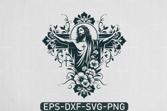 Floral Christian Cross Religious SVG: A Creative and Meaningful Design