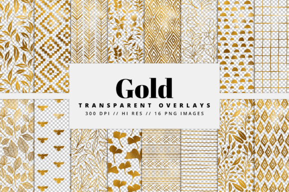 Gold Transparent Overlay Digital Paper: Elevate Your Creative Projects with Timeless Elegance