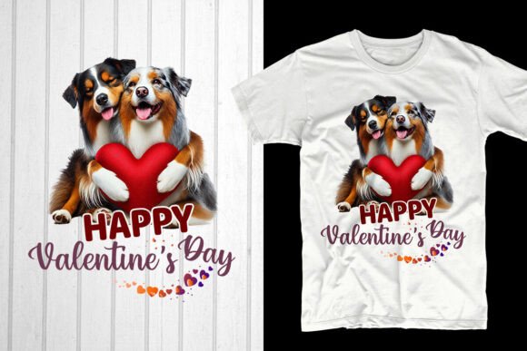 Happy Valentine’s Day Aussie Dog Couple Design