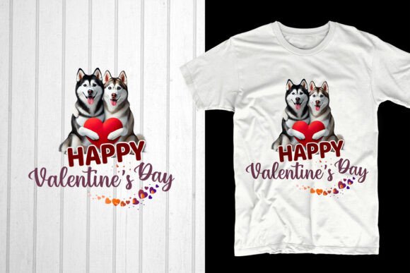 Happy Valentine’s Day Husky Dog Couple