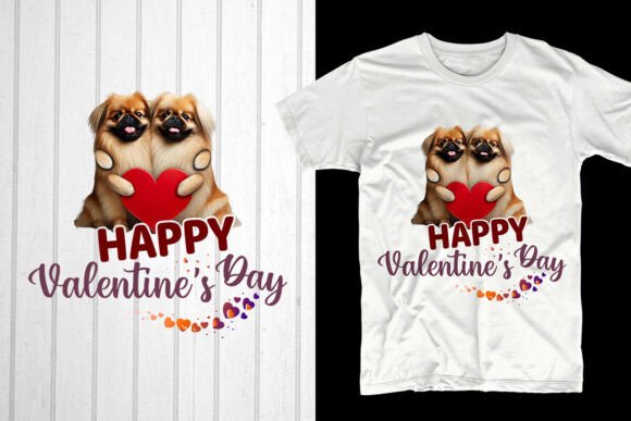 Happy Valentine’s Day Pekingese Couple: A Stylish and Practical Design for POD Sellers