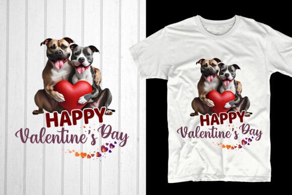 Happy Valentine’s Day: Pitbull Couple Design for a Unique and Trendy POD Collection