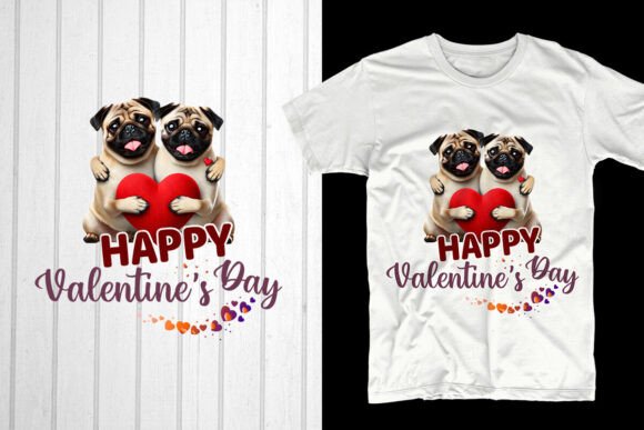 Happy Valentine’s Day Pug Dog Couple