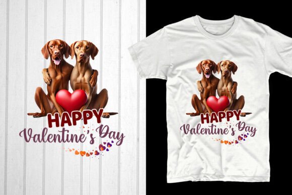 Happy Valentine’s Day Vizsla Dog Couple