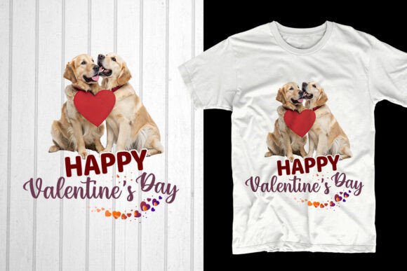 Happy Valentine’s Day with a Golden Retriever: A Trendy and Profitable POD Design for Modern Creators