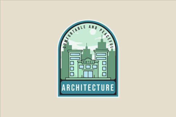Hotel Architecture Emblem Logo Line: A Modern Design Element for Business and Branding