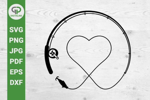 Love Fishing SVG Fishing Rod, Heart SVG – A Creative Design for Versatile Projects