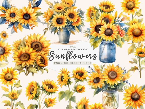 Sunflower Wreath and Modern Wreath: Elevating Your Creative Projects with Versatile Digital Assets