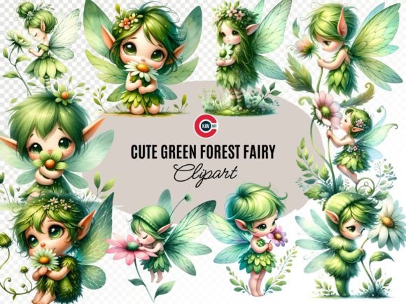 Wishmecle Green Forest Fairy Clipart: A Versatile Tool for Creative Projects